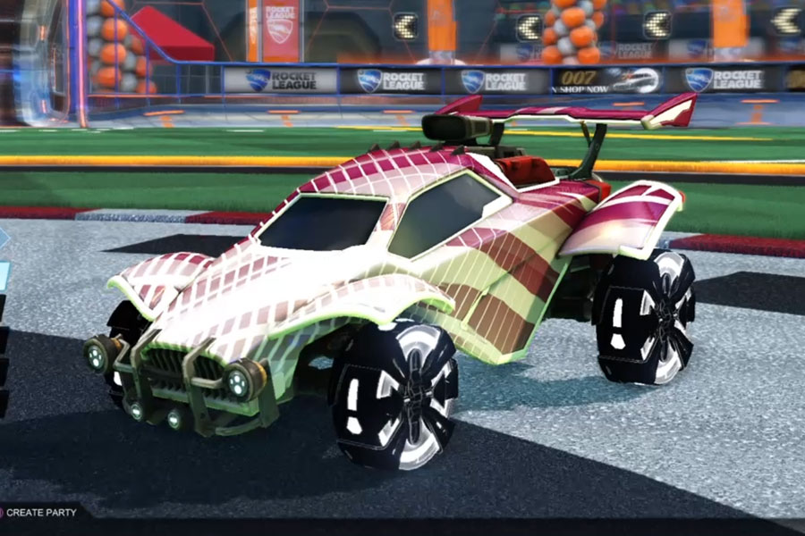 Rocket league Octane Titanium White design with Automaton,20XX