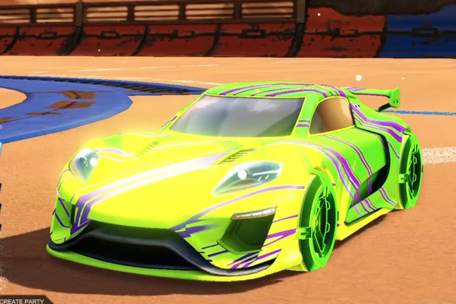 Rocket league Jager 619 Lime design with Gadabout: Inverted,Slipstream