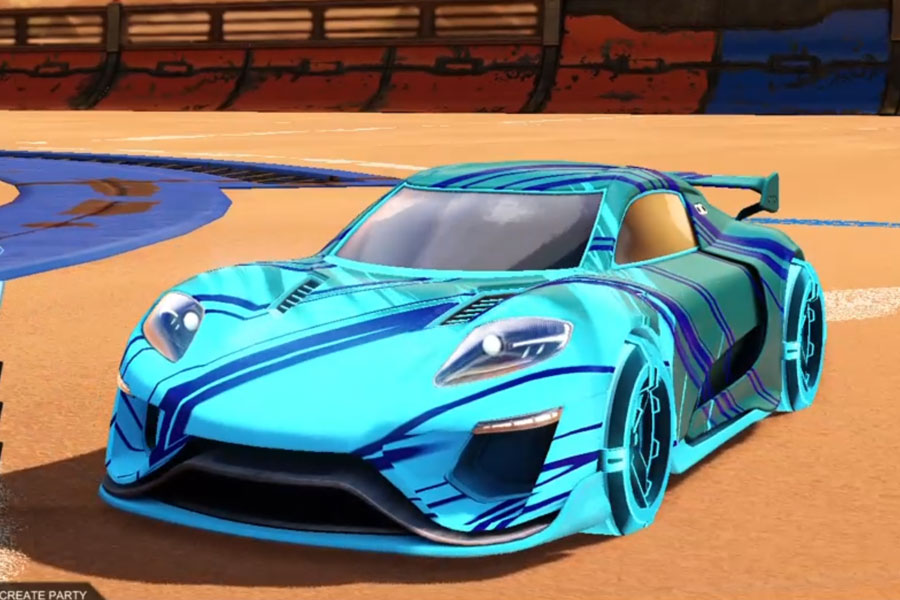 Rocket league Jager 619 Sky Blue design with Gadabout: Inverted,Slipstream