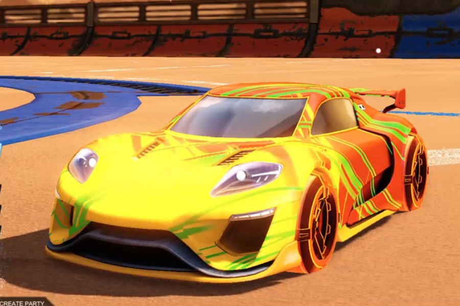 Rocket league Jager 619 Orange design with Gadabout: Inverted,Slipstream