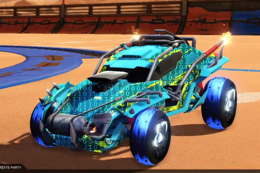 Rocket league Outlaw GXT Sky Blue design with Nucleon Clutch,Encryption
