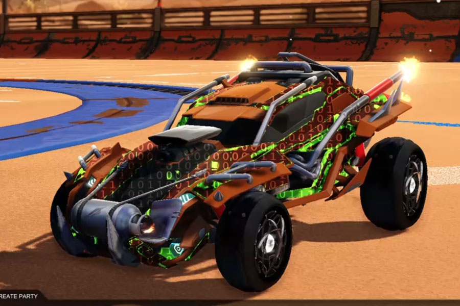 Rocket league Outlaw GXT Burnt Sienna design with Nucleon Clutch,Encryption