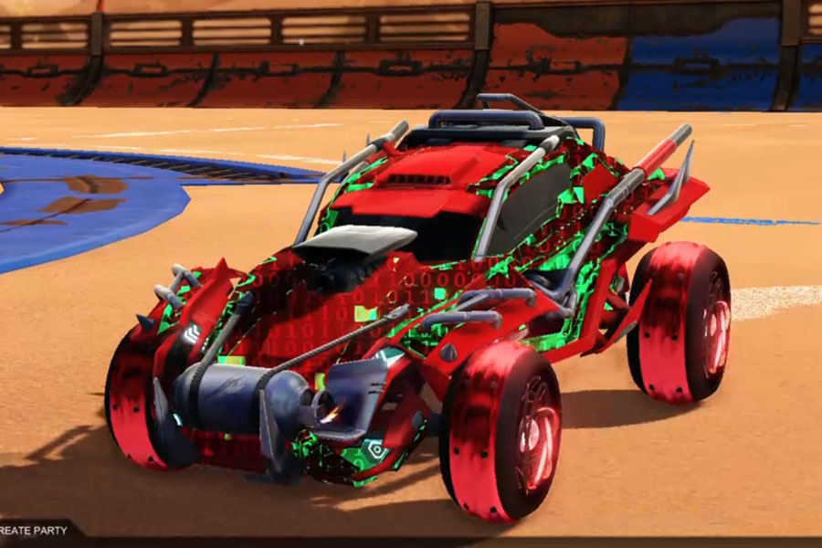 Rocket league Outlaw GXT Crimson design with Nucleon Clutch,Encryption