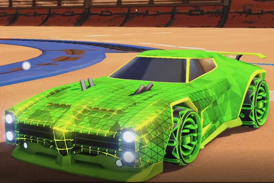 Rocket league Dominus Lime design with Tanker: Infinite,Trigon