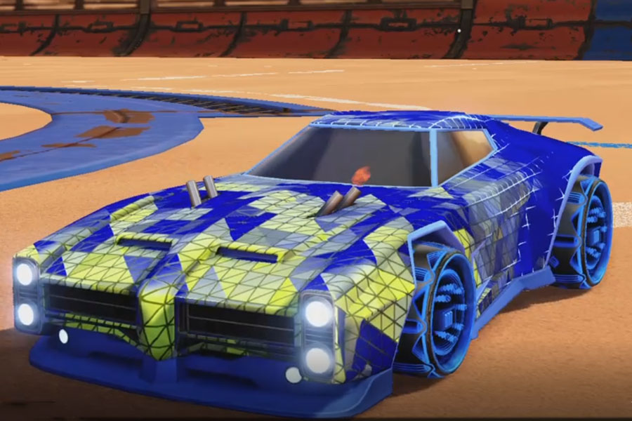 Rocket league Dominus Cobalt design with Tanker: Infinite,Trigon