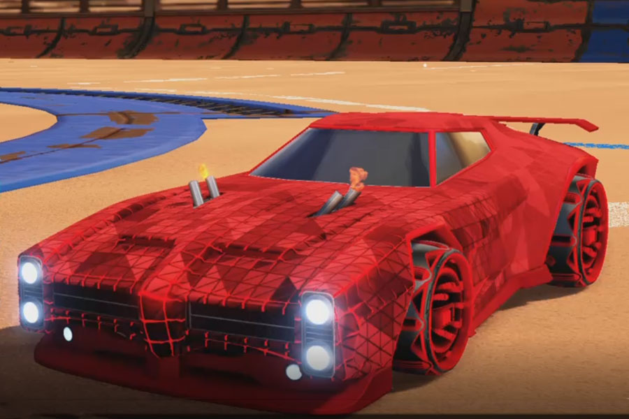 Rocket league Dominus Crimson design with Tanker: Infinite,Trigon