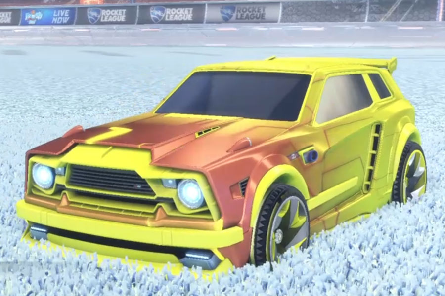 Rocket league Fennec Saffron design with Reaper,Mainframe