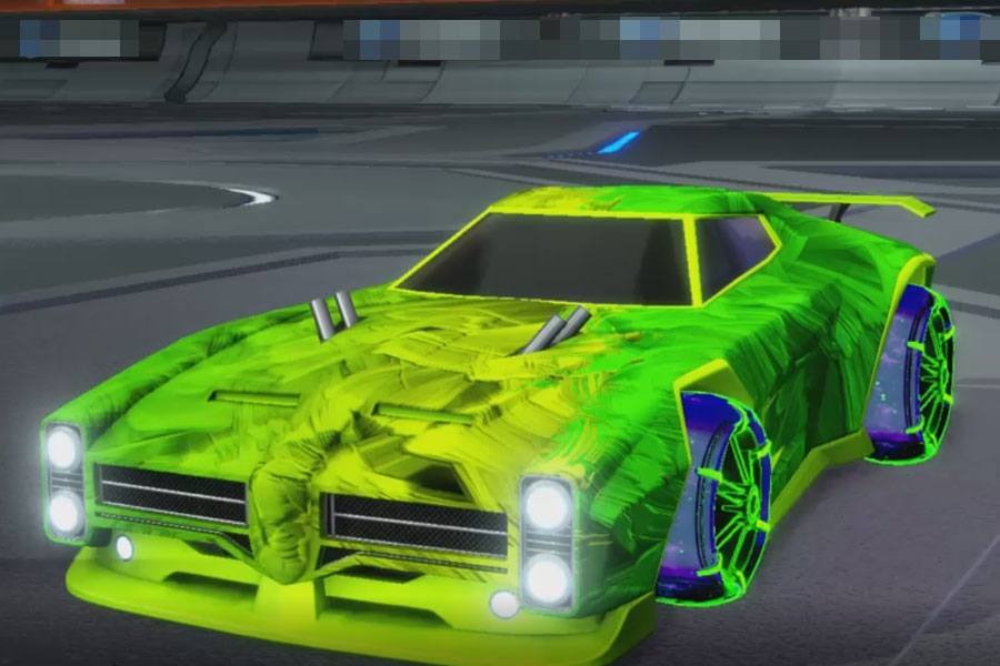 Rocket league Dominus Lime design with Jak'd: Obverse,Stride Tide