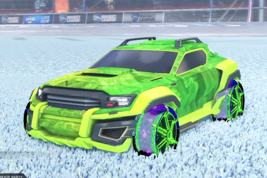 Rocket league Jackal Lime design with Jak'd: Obverse,Stride Tide