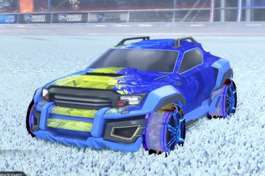 Rocket league Jackal Cobalt design with Jak'd: Obverse,Stride Tide