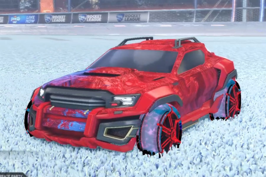 Rocket league Jackal Crimson design with Jak'd: Obverse,Stride Tide