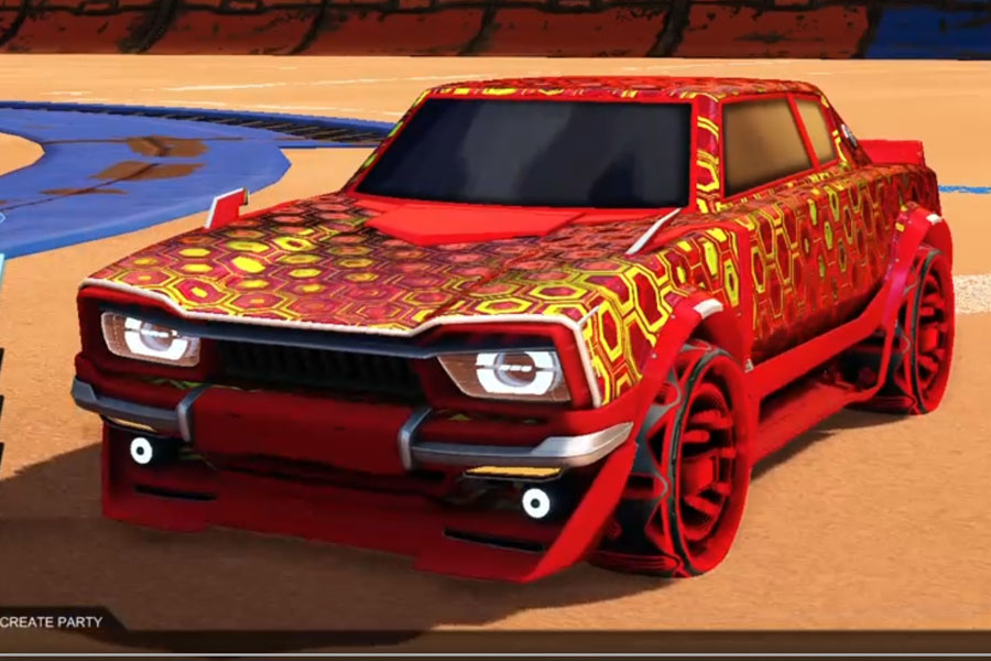 Rocket league Dingo Crimson design with Tanker: Infinite,Mainframe