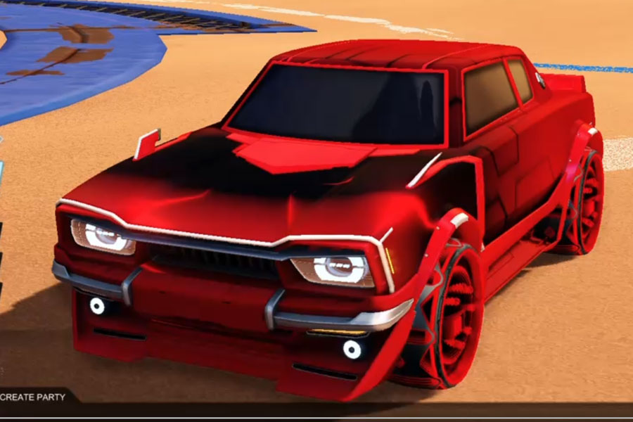 Rocket league Dingo Crimson design with Tanker: Infinite,Hexed