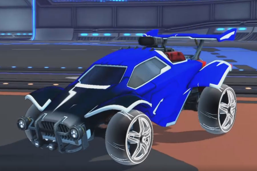 Rocket league Octane Titanium White design with E-Zeke:Inverted,Mainframe