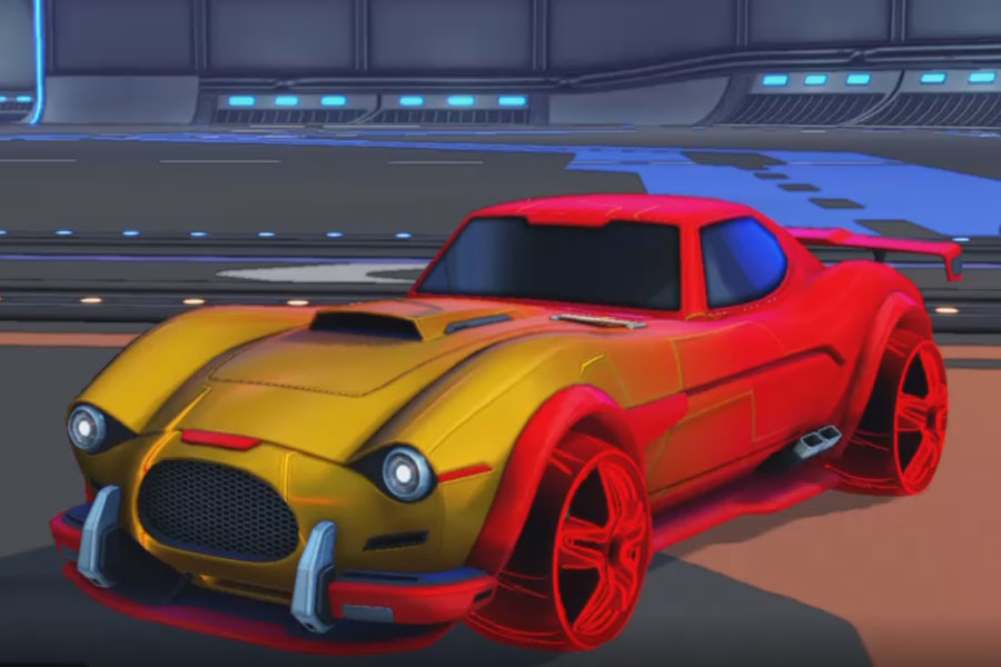 Rocket league Mamba Crimson design with E-Zeke:Inverted,Mainframe