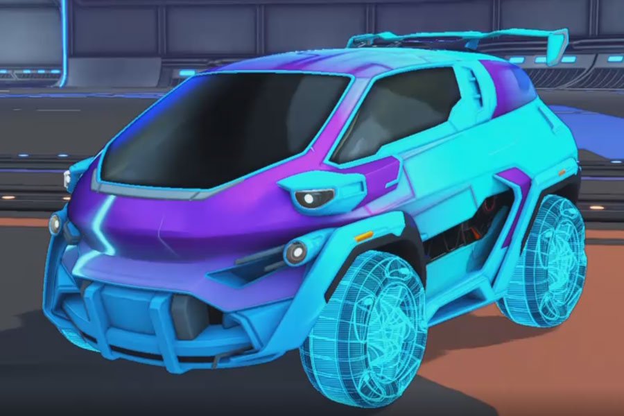 Rocket league Nomad GXT Sky Blue design with Twirlwind: Schematized,Mainframe