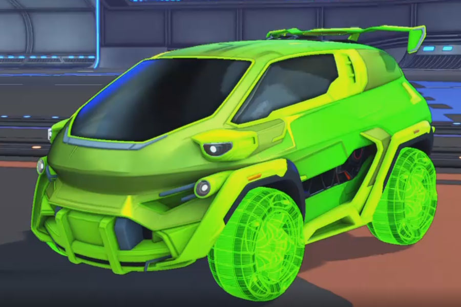Rocket league Nomad GXT Lime design with Twirlwind: Schematized,Mainframe