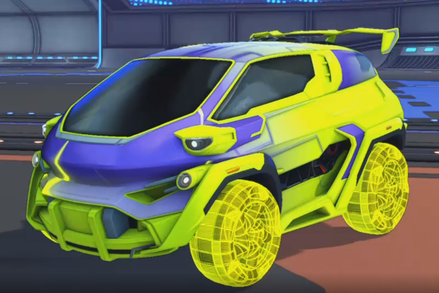 Rocket league Nomad GXT Saffron design with Twirlwind: Schematized,Mainframe