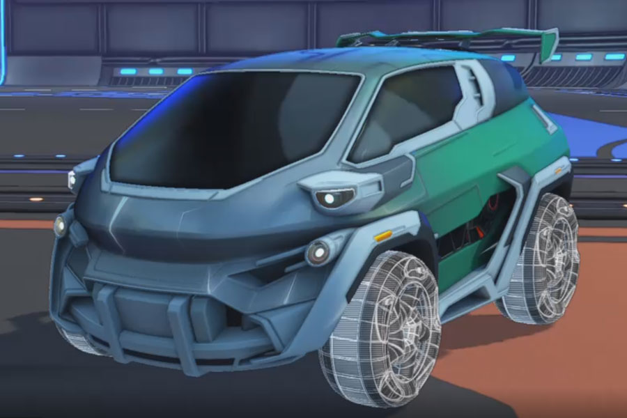 Rocket league Nomad GXT Grey design with Twirlwind: Schematized,Mainframe