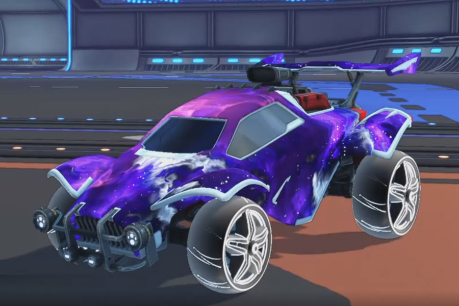 Rocket league Octane Titanium White design with E-Zeke:Inverted,Interstellar