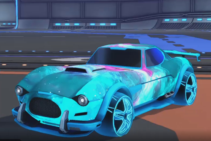 Rocket league Mamba Sky Blue design with E-Zeke:Inverted,Interstellar