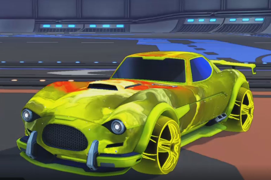 Rocket league Mamba Saffron design with E-Zeke:Inverted,Interstellar