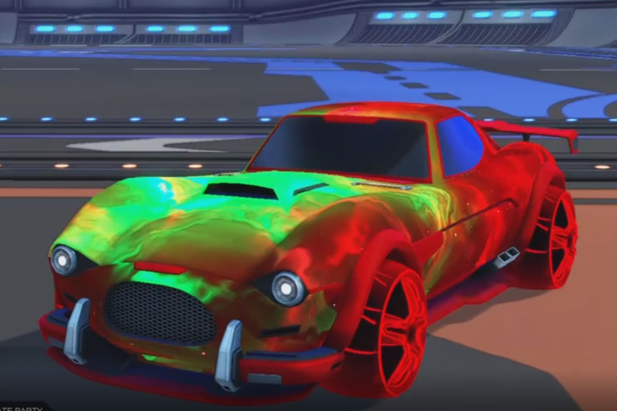 Rocket league Mamba Crimson design with E-Zeke:Inverted,Interstellar