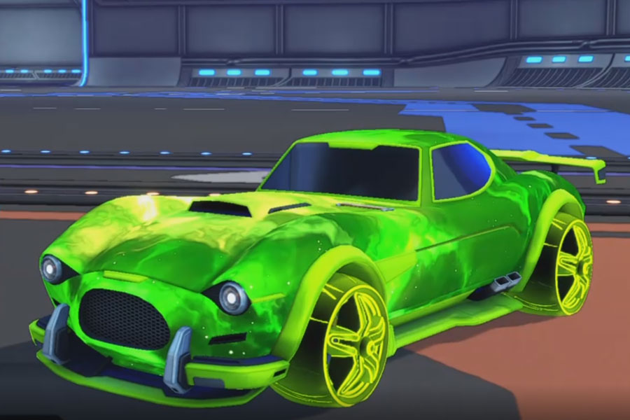 Rocket league Mamba Lime design with E-Zeke:Inverted,Interstellar