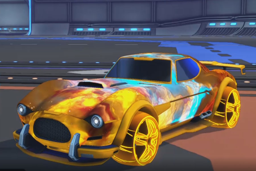 Rocket league Mamba Orange design with E-Zeke:Inverted,Interstellar