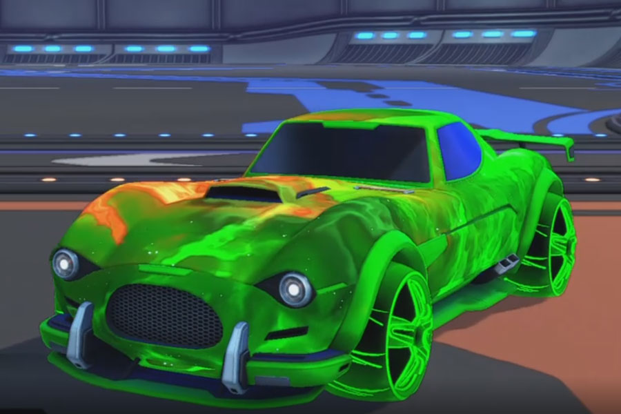 Rocket league Mamba Forest Green design with E-Zeke:Inverted,Interstellar