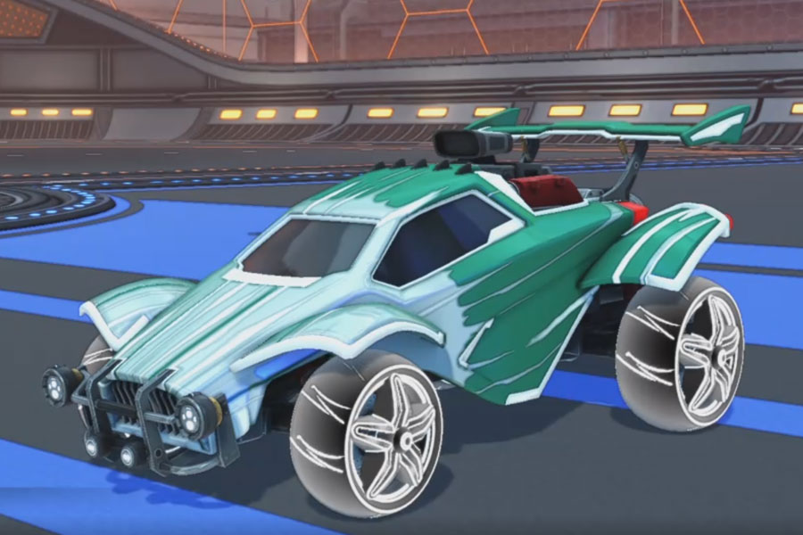 Rocket league Octane Titanium White design with E-Zeke:Inverted,Wet Paint