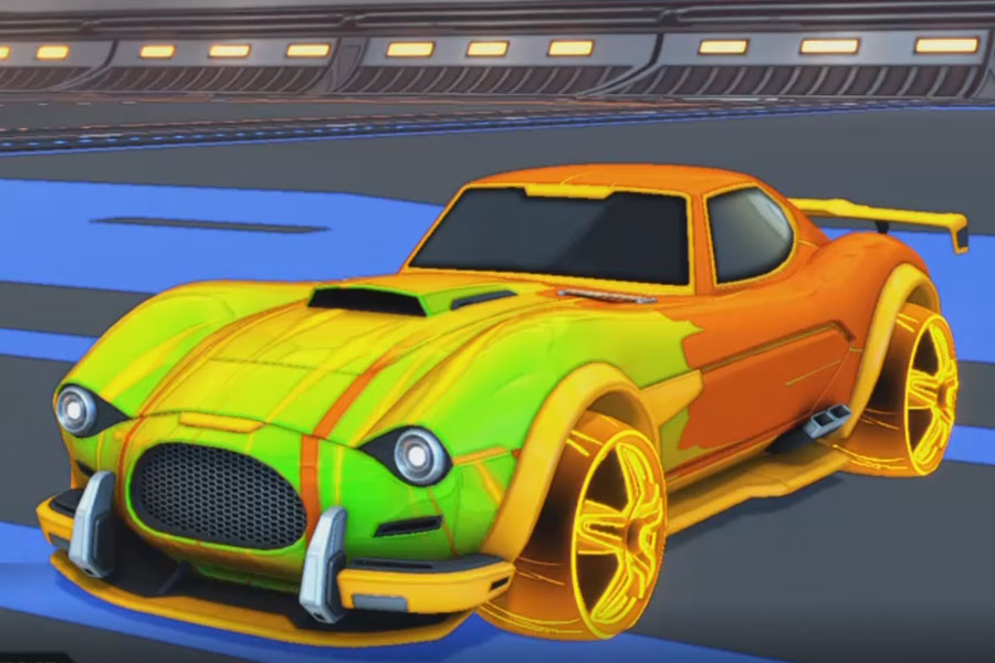 Rocket league Mamba Orange design with E-Zeke:Inverted,Wet Paint