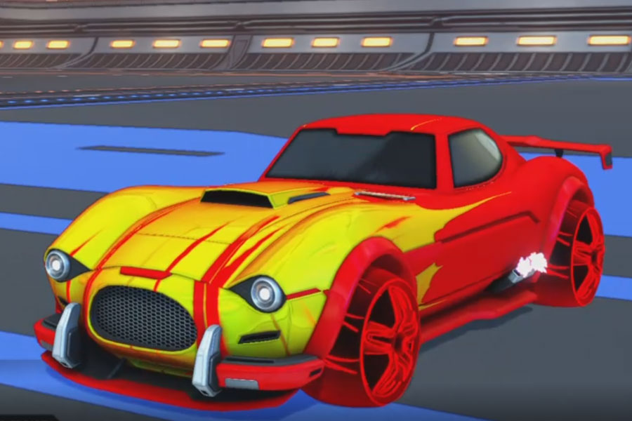 Rocket league Mamba Crimson design with E-Zeke:Inverted,Wet Paint