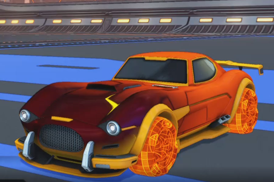 Rocket league Mamba Orange design with Twirlwind: Schematized,Mainframe