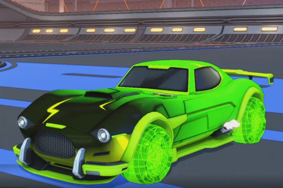 Rocket league Mamba Lime design with Twirlwind: Schematized,Mainframe