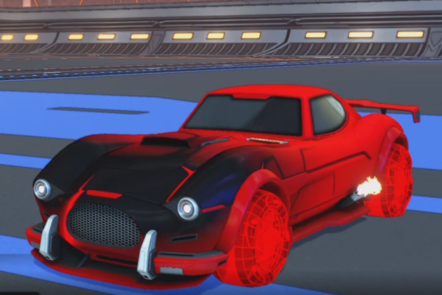 Rocket league Mamba Crimson design with Twirlwind: Schematized,Mainframe