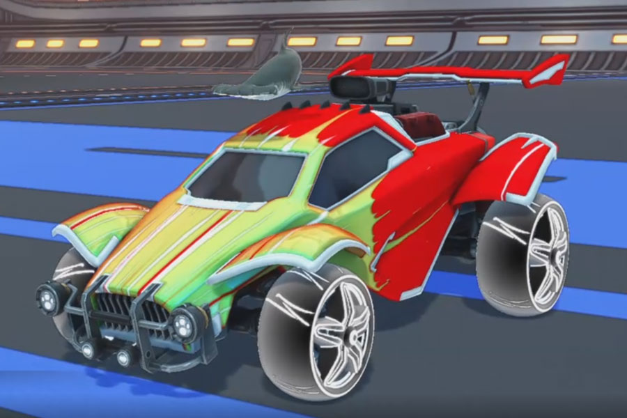 Rocket league Octane Titanium White design with E-Zeke:Inverted,Wet Paint