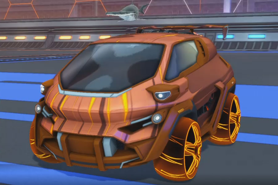 Rocket league Nomad GXT Burnt Sienna design with E-Zeke:Inverted,Wet Paint