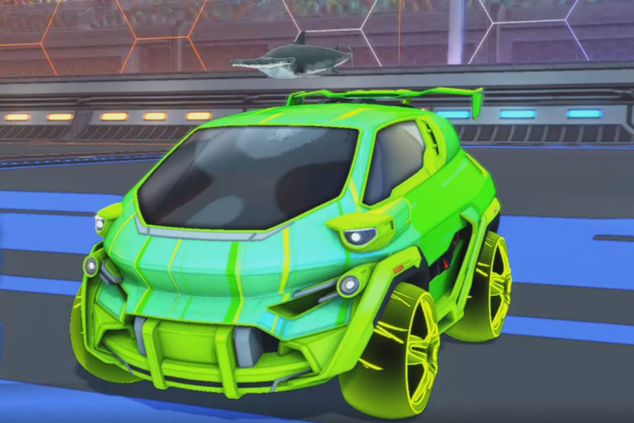 Rocket league Nomad GXT Lime design with E-Zeke:Inverted,Wet Paint