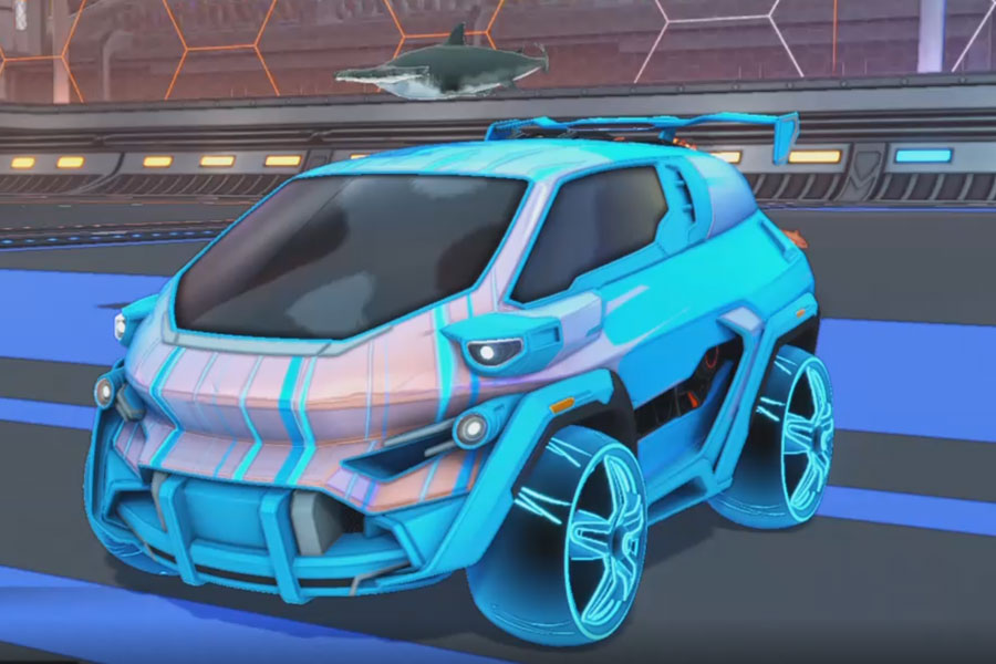 Rocket league Nomad GXT Sky Blue design with E-Zeke:Inverted,Wet Paint