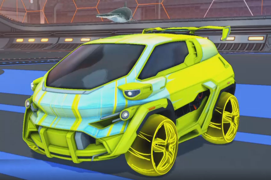 Rocket league Nomad GXT Saffron design with E-Zeke:Inverted,Wet Paint