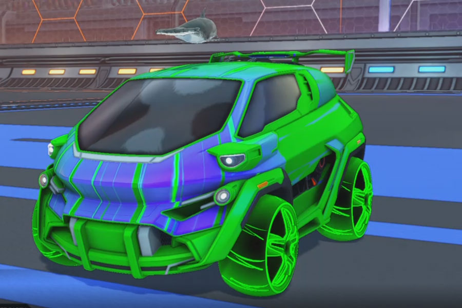 Rocket league Nomad GXT Forest Green design with E-Zeke:Inverted,Wet Paint