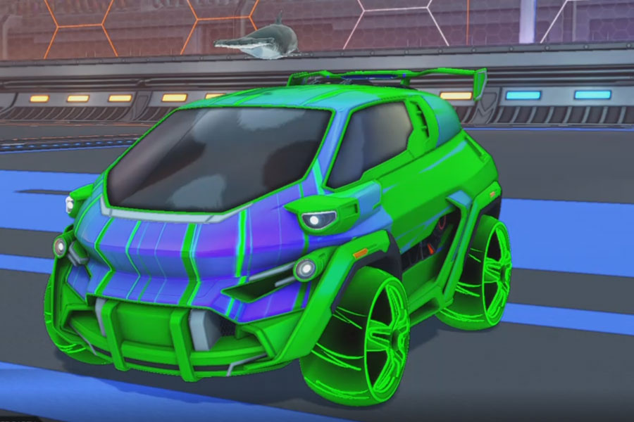 Rocket league Nomad GXT Forest Green design with E-Zeke:Inverted,Wet Paint