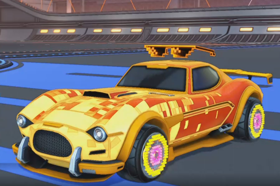 Rocket league Mamba Orange design with Discotheque,Parallax