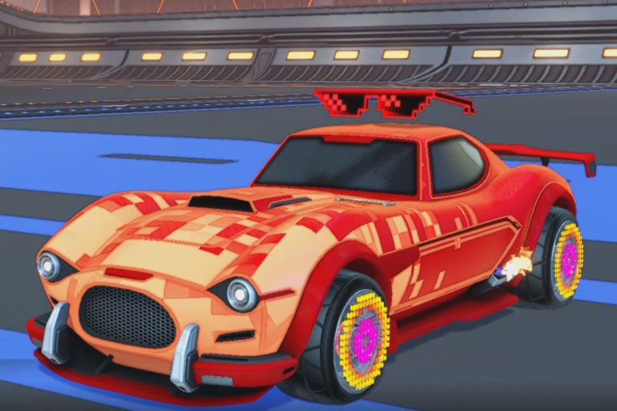 Rocket league Mamba Crimson design with Discotheque,Parallax