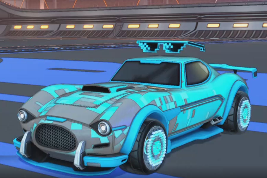 Rocket league Mamba Sky Blue design with Discotheque,Parallax