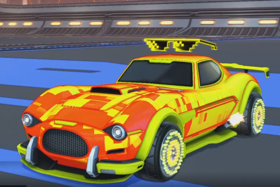 Rocket league Mamba Saffron design with Discotheque,Parallax