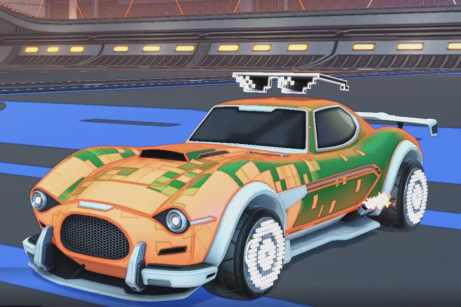 Rocket league Mamba Titanium White design with Discotheque,Parallax