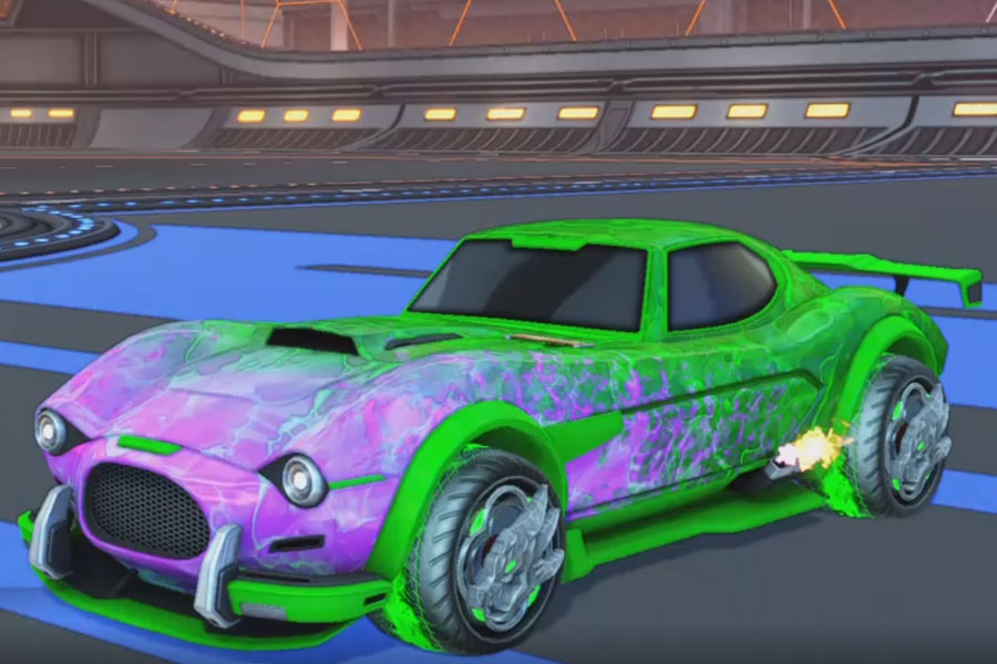 Rocket league Mamba Forest Green design with Draco,Dissolver