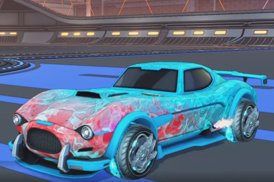 Rocket league Mamba Sky Blue design with Draco,Dissolver